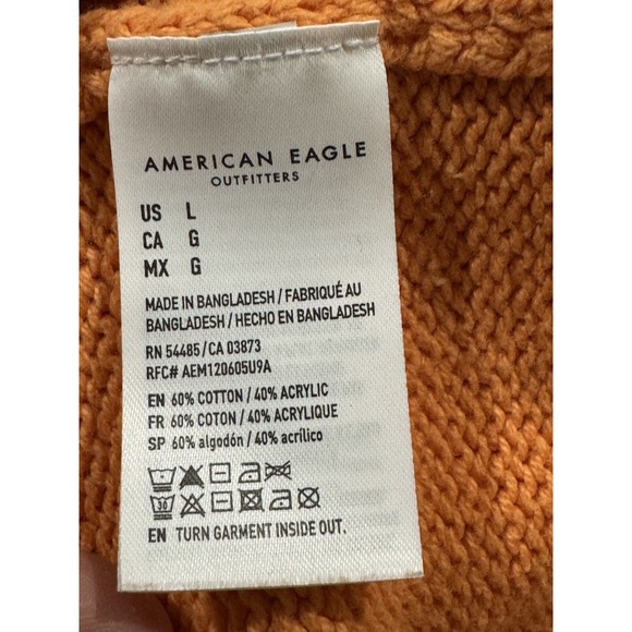 American Eagle Outfitters Striped Crochet Knit Sweater Women's L Color block - Picture 4 of 5